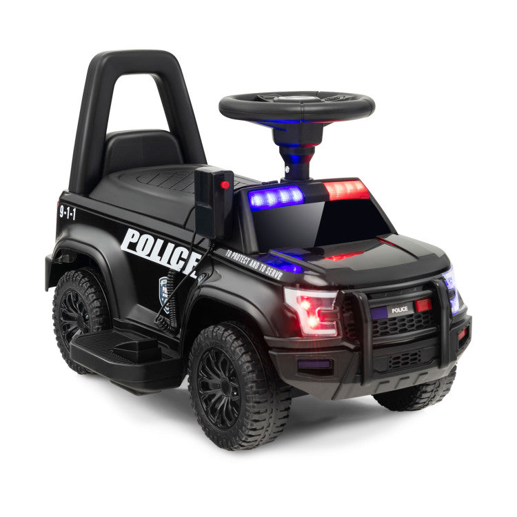 6V Kids Ride On Police Car with Real Megaphone and Hidden Storage