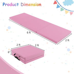 6 x 2 FT Tri-Fold Gym Mat with Handles and Removable Zippered Cover