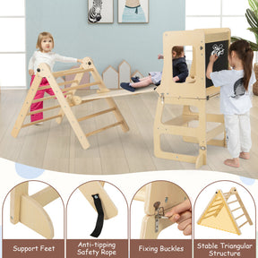 7-in-1 Toddler Climbing Toy Connected Foldable Table Chair Set with Adjustable Angles