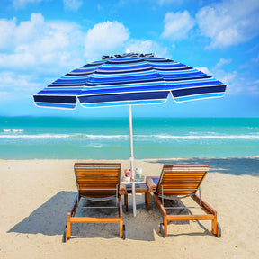 7.2 Feet Portable Outdoor Beach Umbrella with Sand Anchor and Tilt Mechanism