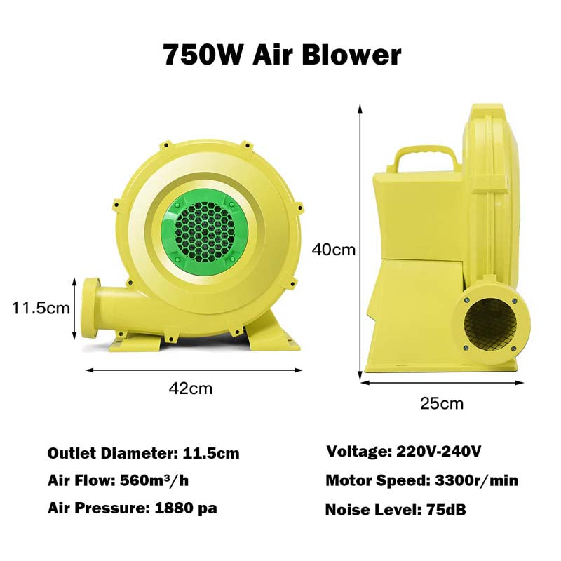 450W/680W/750W Electric Air Fan Blower Pump Inflatable Bouncer Blower