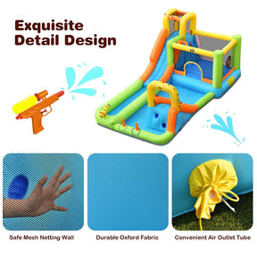 8-in-1 Inflatable Jumping Castle Water Slide Bounce House Without Blower