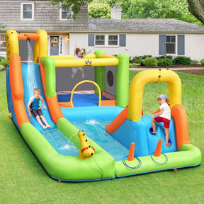 8-in-1 Inflatable Jumping Castle Water Slide Bounce House Without Blower