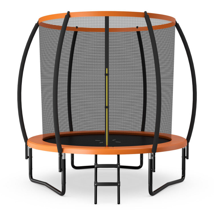8 Feet ASTM Approved Recreational Trampoline with Ladder for Backyard