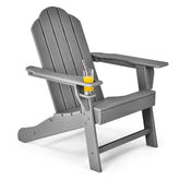 Outdoor All-Weather HDPE Adirondack Chair with Cup Holder