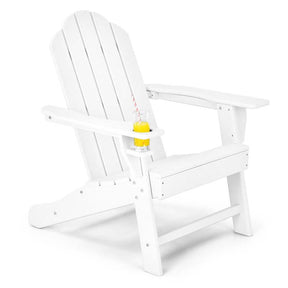 Outdoor All-Weather HDPE Adirondack Chair with Cup Holder