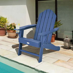 Outdoor All-Weather HDPE Adirondack Chair with Cup Holder