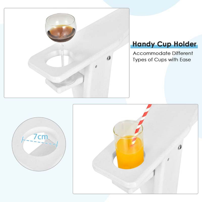 Outdoor All-Weather HDPE Adirondack Chair with Cup Holder