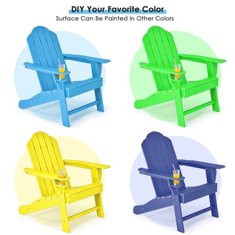 Outdoor All-Weather HDPE Adirondack Chair with Cup Holder