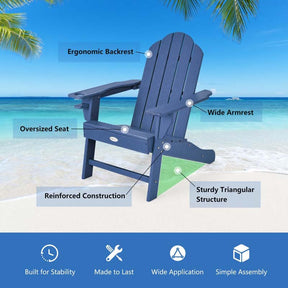 Outdoor All-Weather HDPE Adirondack Chair with Cup Holder