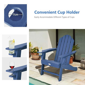 Outdoor All-Weather HDPE Adirondack Chair with Cup Holder