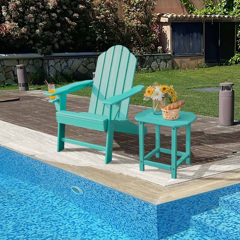 Outdoor All-Weather HDPE Adirondack Chair with Cup Holder