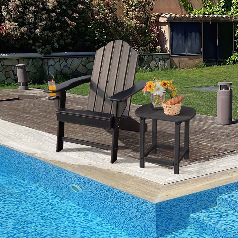 Outdoor All-Weather HDPE Adirondack Chair with Cup Holder