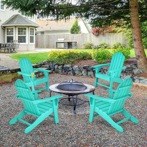 Outdoor All-Weather HDPE Adirondack Chair with Cup Holder