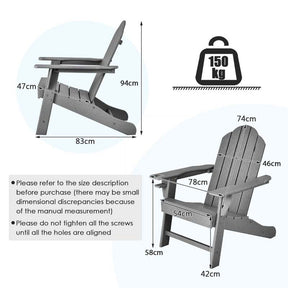 Outdoor All-Weather HDPE Adirondack Chair with Cup Holder