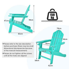 Outdoor All-Weather HDPE Adirondack Chair with Cup Holder