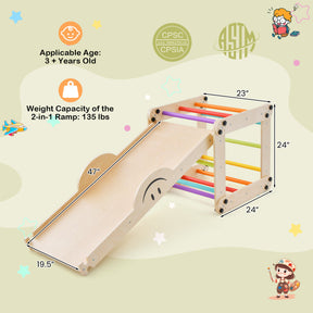 Climbing Triangle Ladder Toy Indoor Jungle Gym with Adjustable Height Slide