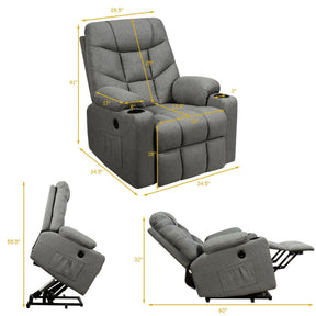 Hikidspace Electric Massage Recliner with 8-point Massage and USB Charging Port