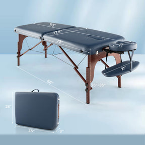 Foldable and Adjustable Massage Table with Carrying Case for Home and Beauty Salons