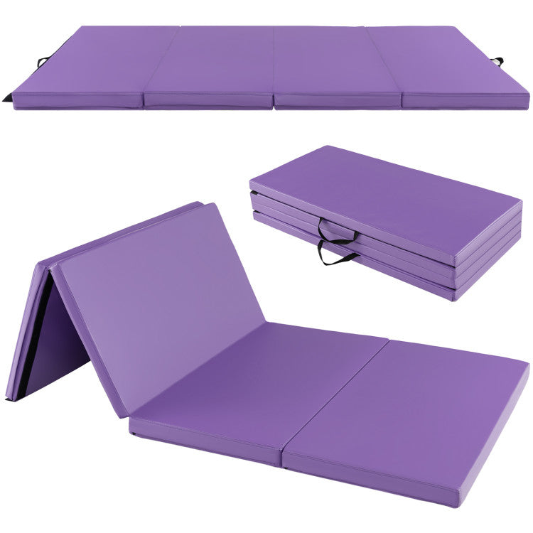 Folding Gymnastics Mat with Carry Handles for Yoga and Fitness