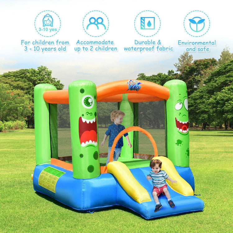 Hikidspace Inflatable Castle Bounce House Jumper Kids Playhouse with Slider