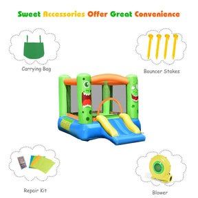 Hikidspace Inflatable Castle Bounce House Jumper Kids Playhouse with Slider