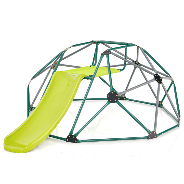 Kids Climbing Dome with Slide and Fabric Cushion for Garden Yard