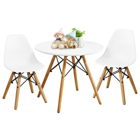Modern Dining Table Set with 2 Armless Chairs for Kids