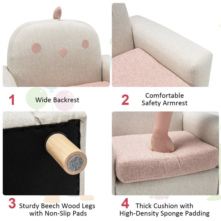 Kids Sofa with Armrest and Thick Cushion for Playrooms, Living rooms and Kindergarten