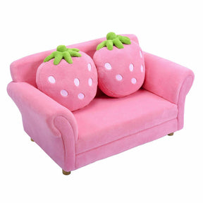 Kids Strawberry Armrest Chair Sofa with Pillows