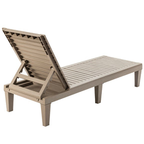 Outdoor Chaise Lounge Chair with 5 Positions Adjustable Backrest for Patio and Garden