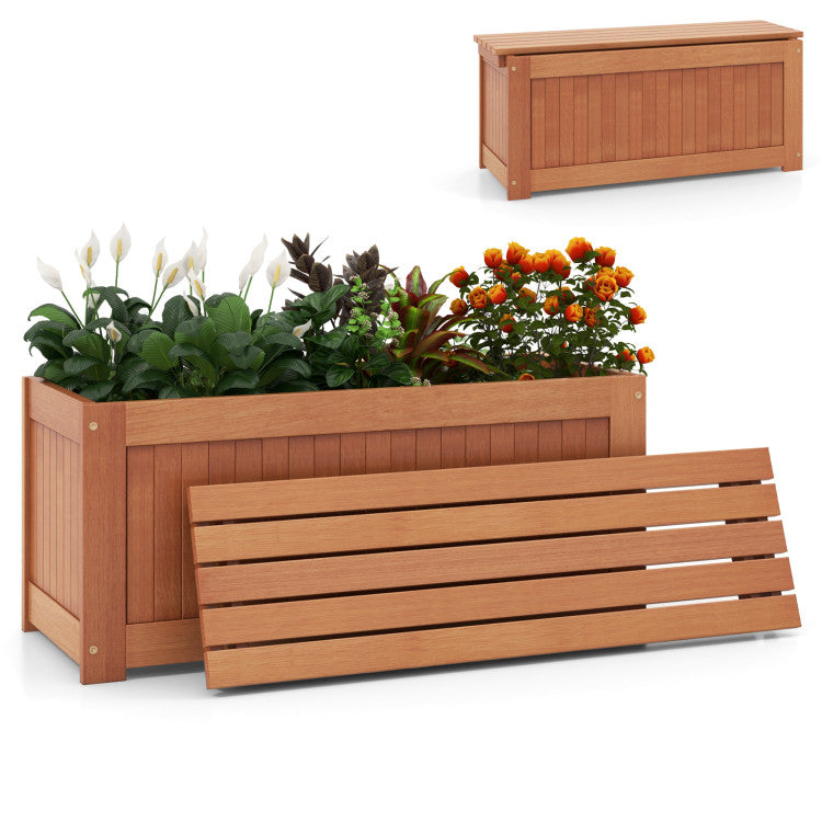 Outdoor Plant Container with Detachable Bench for Garden Yard Balcony Deck