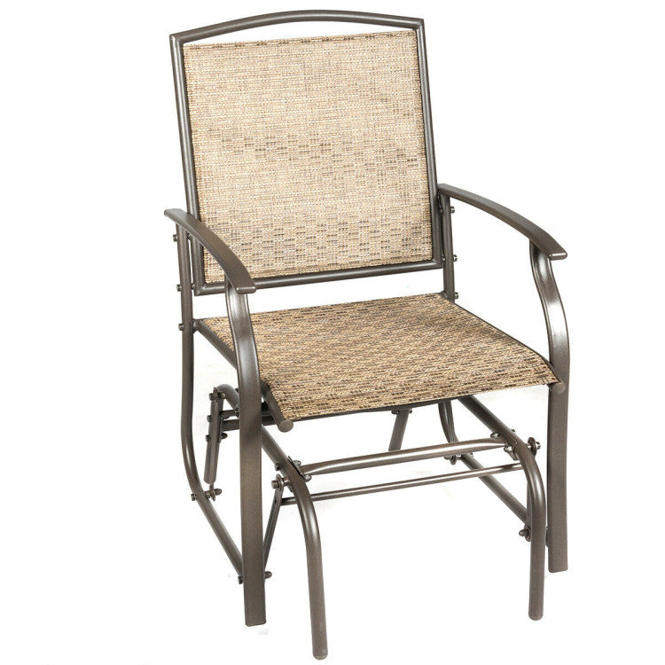 Outdoor Swing Single Glider Chair Rocking Seating for Patio and Garden