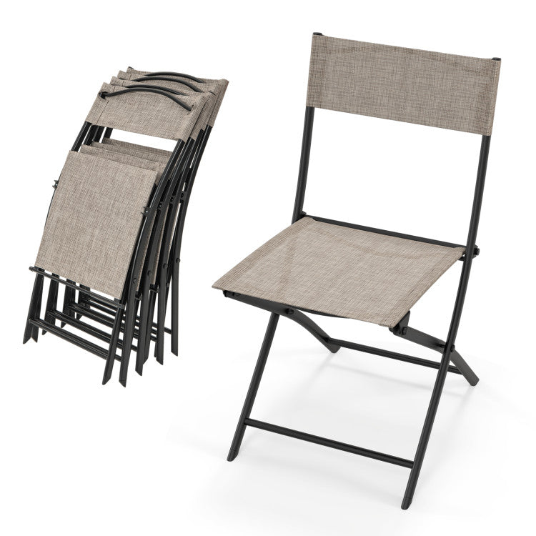 Patio Folding Chairs Set of 4 Lightweight Camping Chairs with Breathable Seat