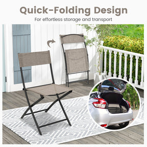 Patio Folding Chairs Set of 4 Lightweight Camping Chairs with Breathable Seat