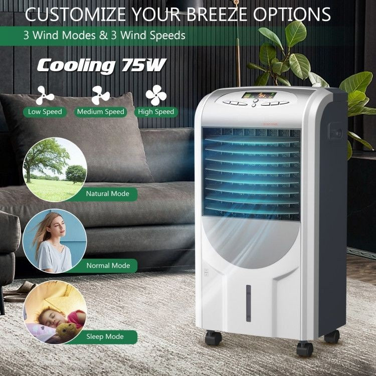 5 In 1 Portable Evaporative Cooler Fan with Heater, Humidifier & Purifier