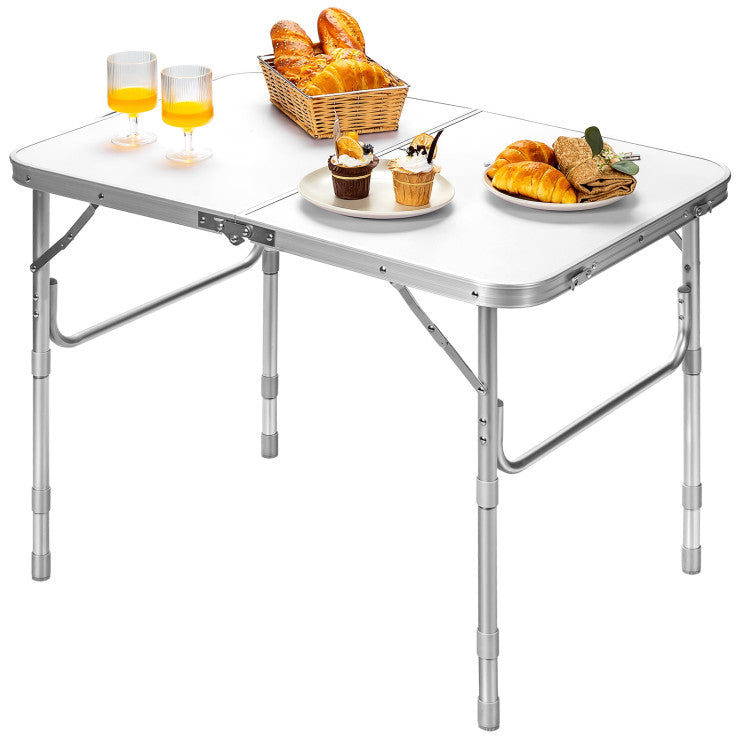 Hikidspace Portable and Folding  Aluminum Camping Table with Adjustable Height