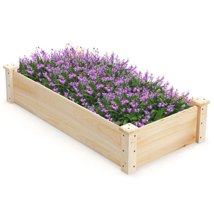 Raised Garden Bed Fir Wood Wooden Square Wood Planter Box for Garden
