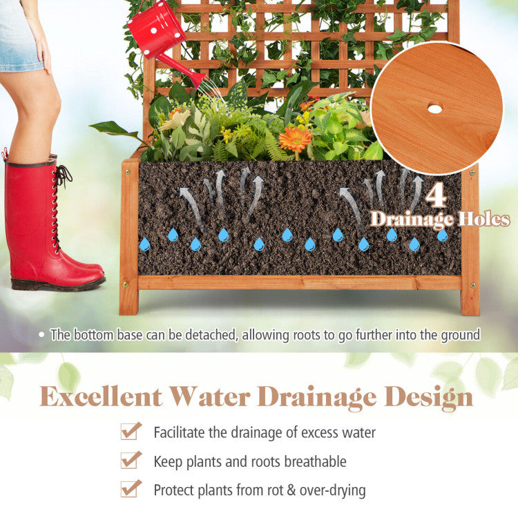 Raised Garden Bed Flower and Vegetable Planter Box with Drainage Holes for Patio