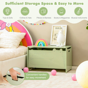 Hikidspace Wooden Kids Toy Storage Box with Safety Hinge