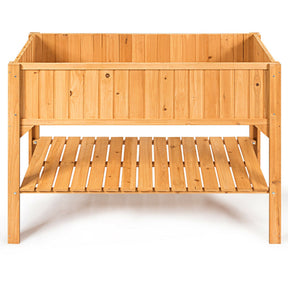 Wooden Raised Garden Bed Planter Box Shelf for Patio and Balcony