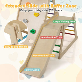 3-In 1 Jungle Gym with Extended Slide and Rock Climbing for Kids 3+