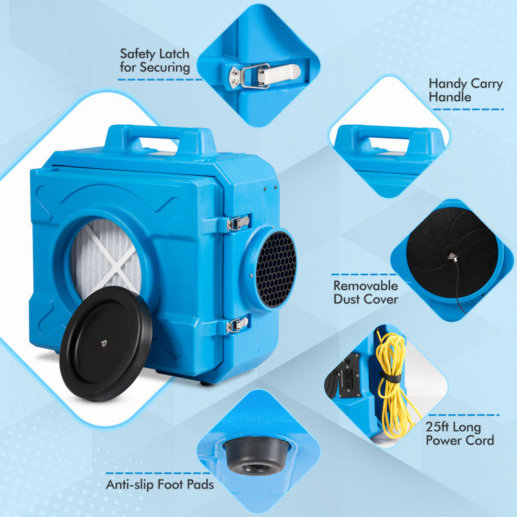 Industrial Commercial Air Scrubber with Efficient Odor Eliminator for Home, Office and Hospital