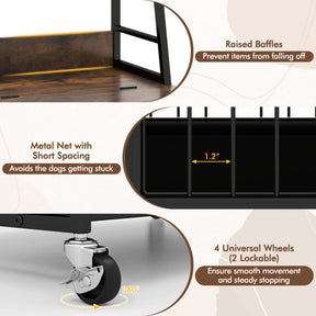 Industrial Dog Kennel Dog Crate Furniture with Storage Shelves