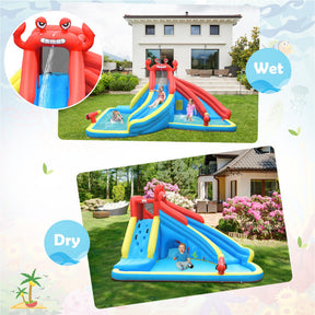 Kids Inflatable Water Slide Crab Dual Slide Bounce House without Blower