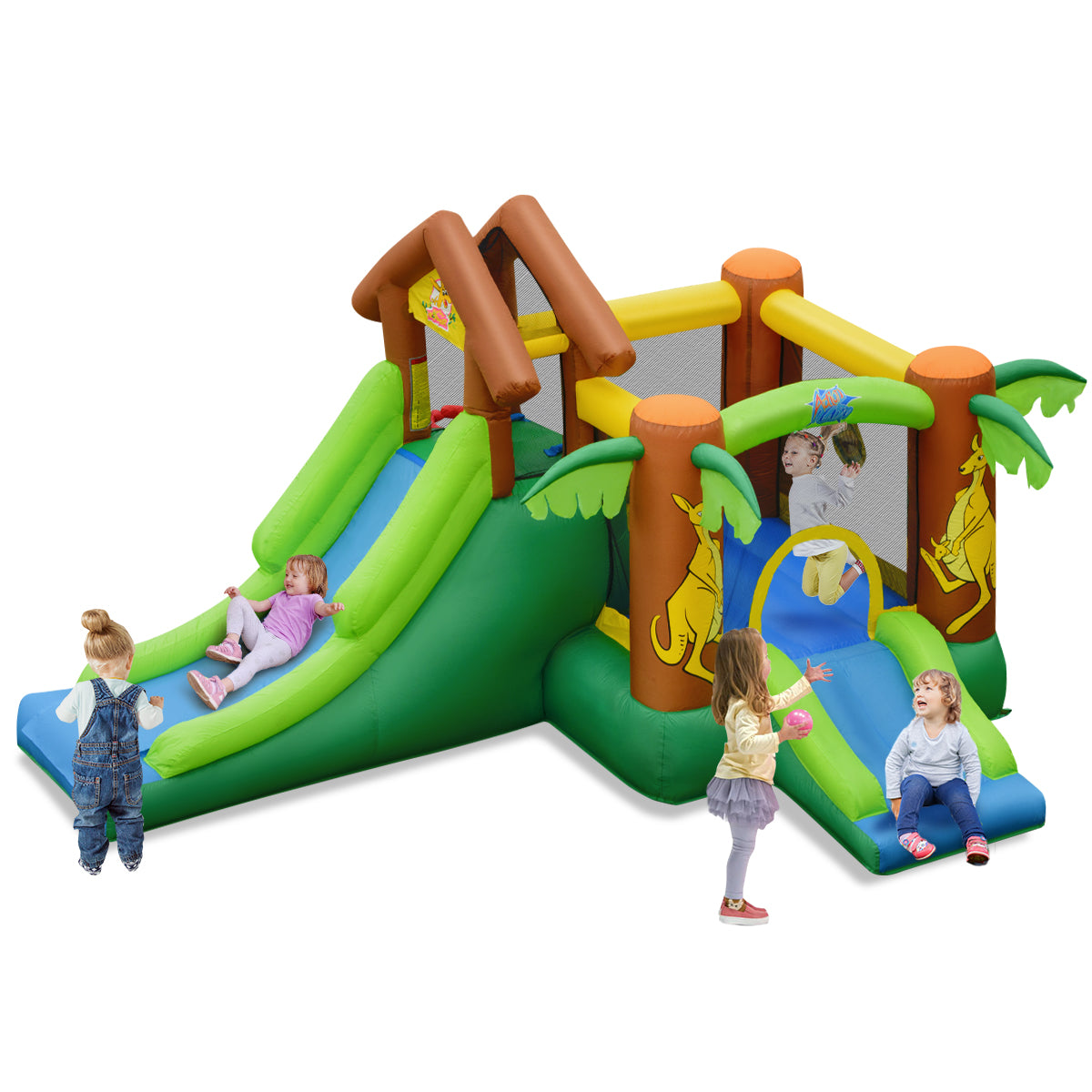 Jungle Bounce House Castle Kids Toys Inflatable with 750W Blower