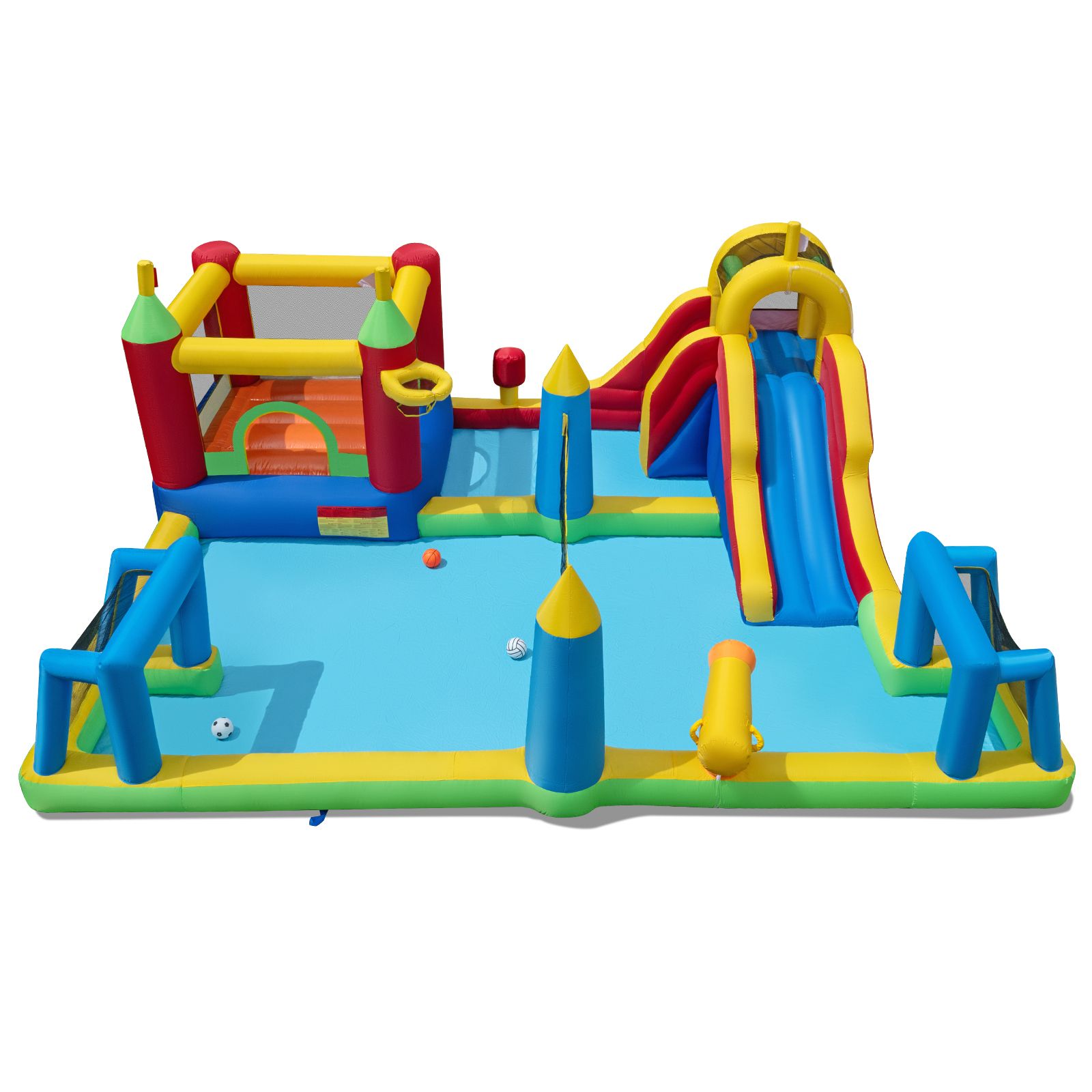 Inflatable Water Slide Bounce House 9-in-1 Jumping Castle with Climbing Wall Blower Excluded