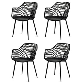Giantex Modern Dining Chair Set of 4, Heavy Duty Chairs with Airy Hollow Backrest