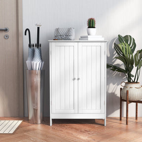 Giantex Bathroom Floor Cabinet, Wooden Floor Storage Cabinet w/Double Doors