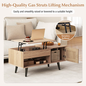 Lift up Coffee Table w/ Storage Flip Top Coffee Table Hidden Compartment Cabinet